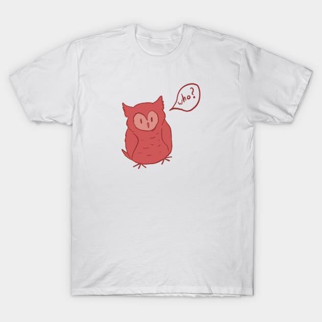 Fluffy Red Owl T-Shirt by CloudWalkerDesigns